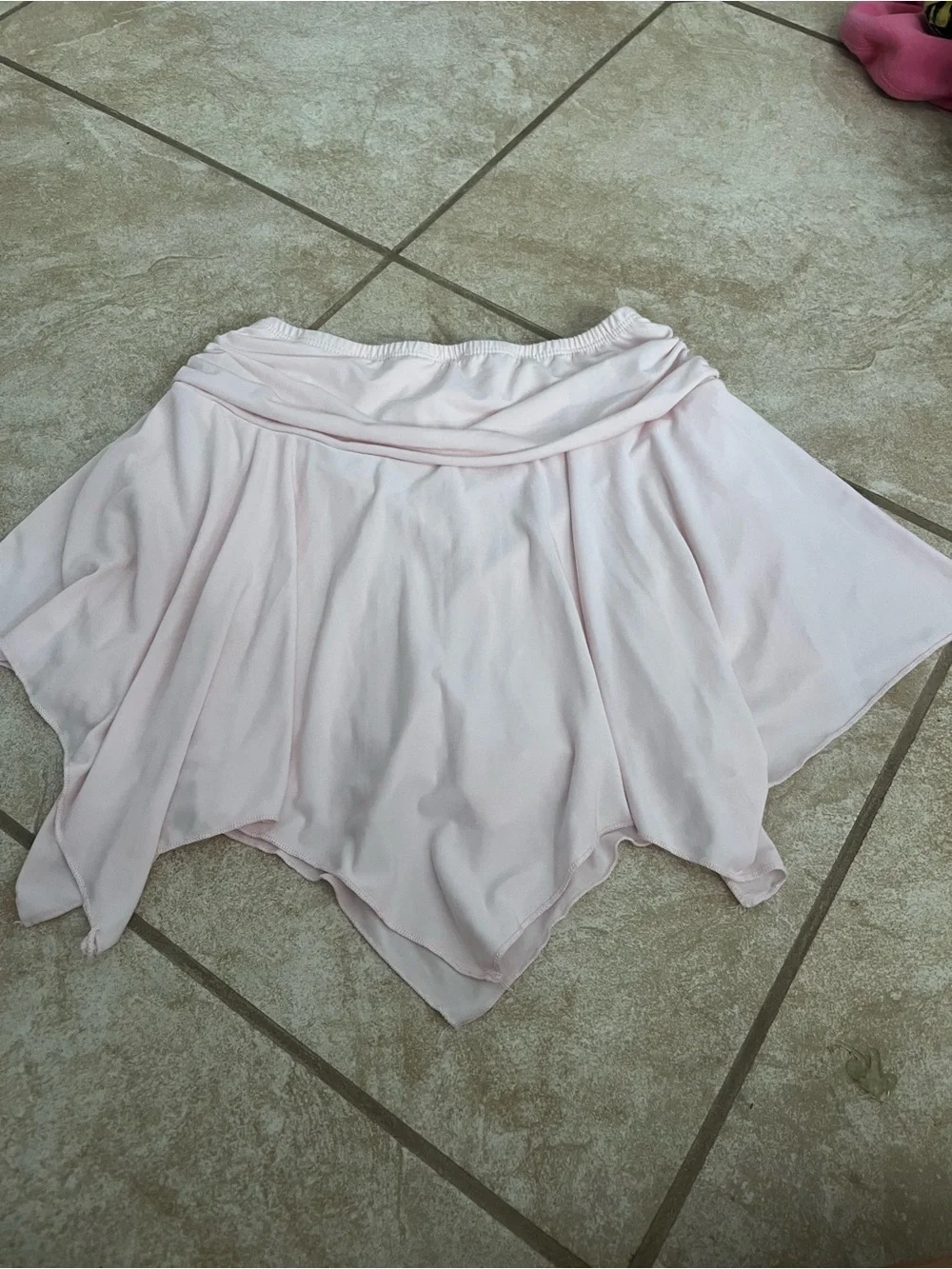 Light Pink Flowing Handkerchief Hem Skirt